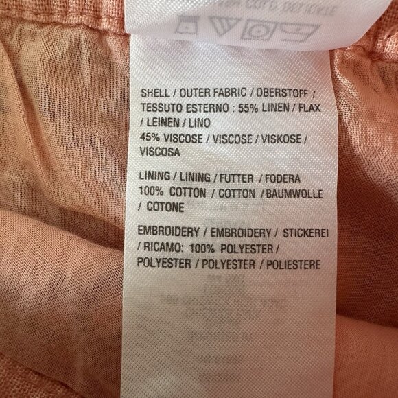 Denim & Co Canyon Retreat Oasis Midi Skirt Medium Linen Embroidered - Picture 8 of 10